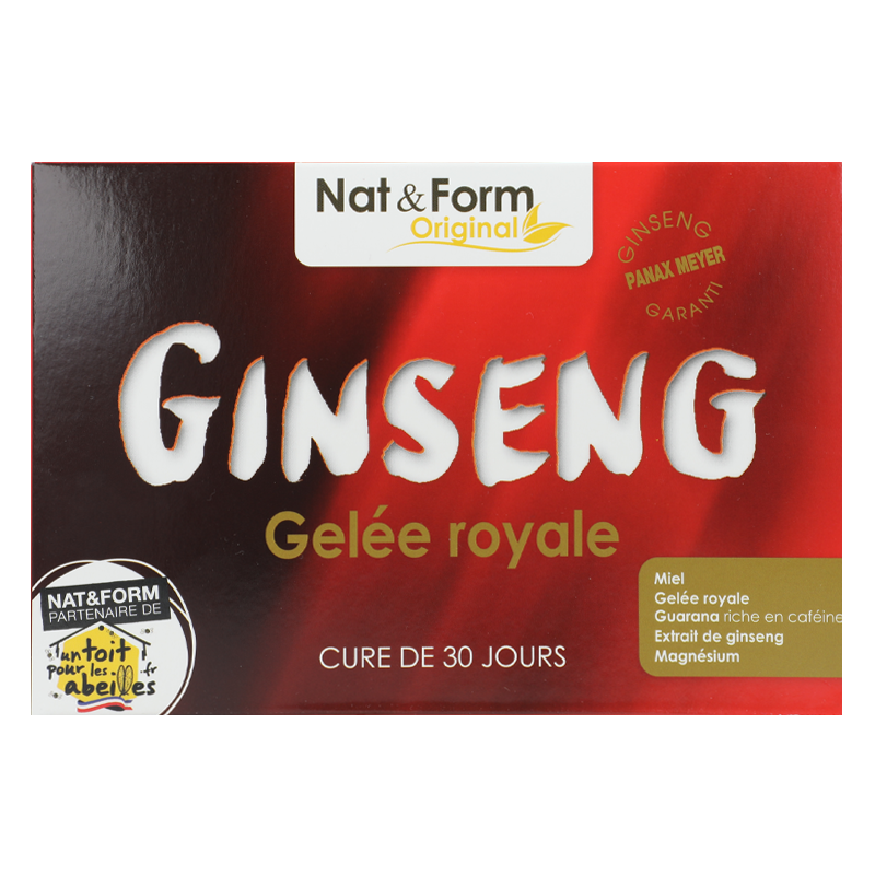 Ampoules Ginseng Gelée royale - Nat&Form