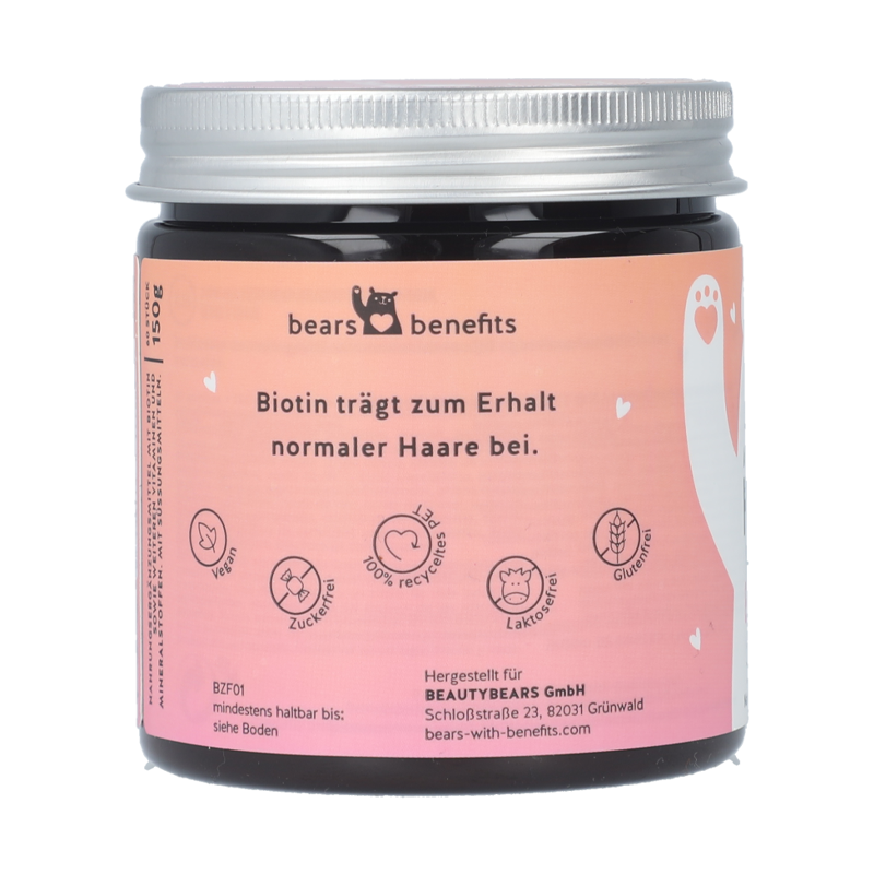 Gummies Cheveux Sans Sucre - Bears With Benefits